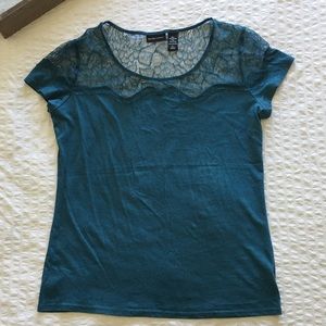 New York & Company Lace Detail Shirt